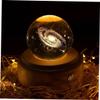 PRETYZOOM USB Crystal Ball Night Light with Beech Base Table Ornament view 4