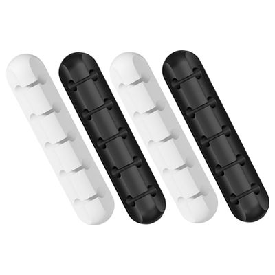 ABOOFAN 5-Slot Cable Organizer Clips 4PCS Multi-Functional Cable Management for Desktop Magnetic Cord Holder for Home and Office Suitable for USB Charging and Power Cords