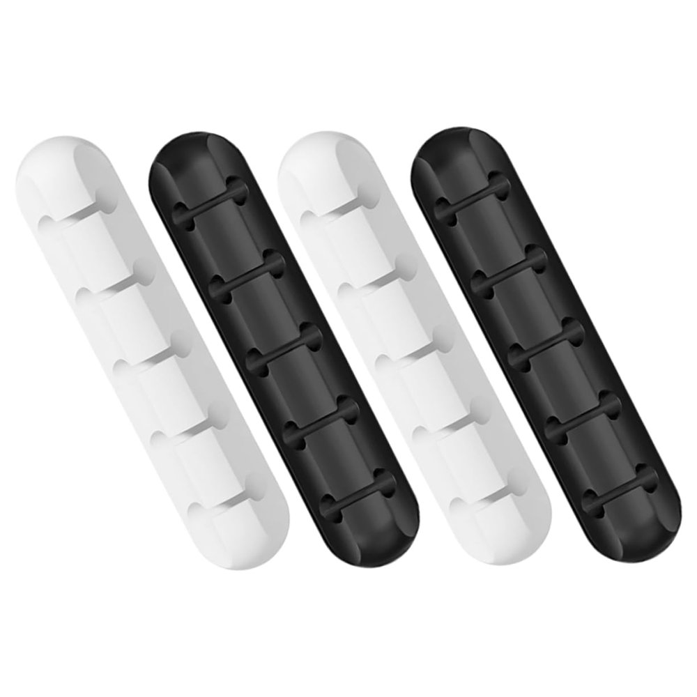 ABOOFAN 5-Slot Cable Organizer Clips 4PCS Multi-Functional Cable Management for Desktop Magnetic Cord Holder for Home and Office Suitable for USB Charging and Power Cords