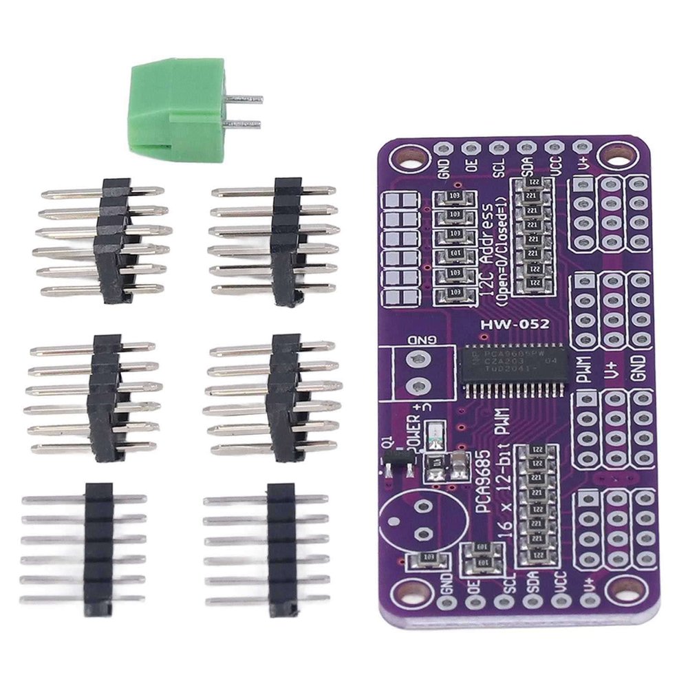Servo Motor Driver PWM Control Module 16 Channel 12 Bit IIC PCA9685 Efficient for DIY Enthusiasts