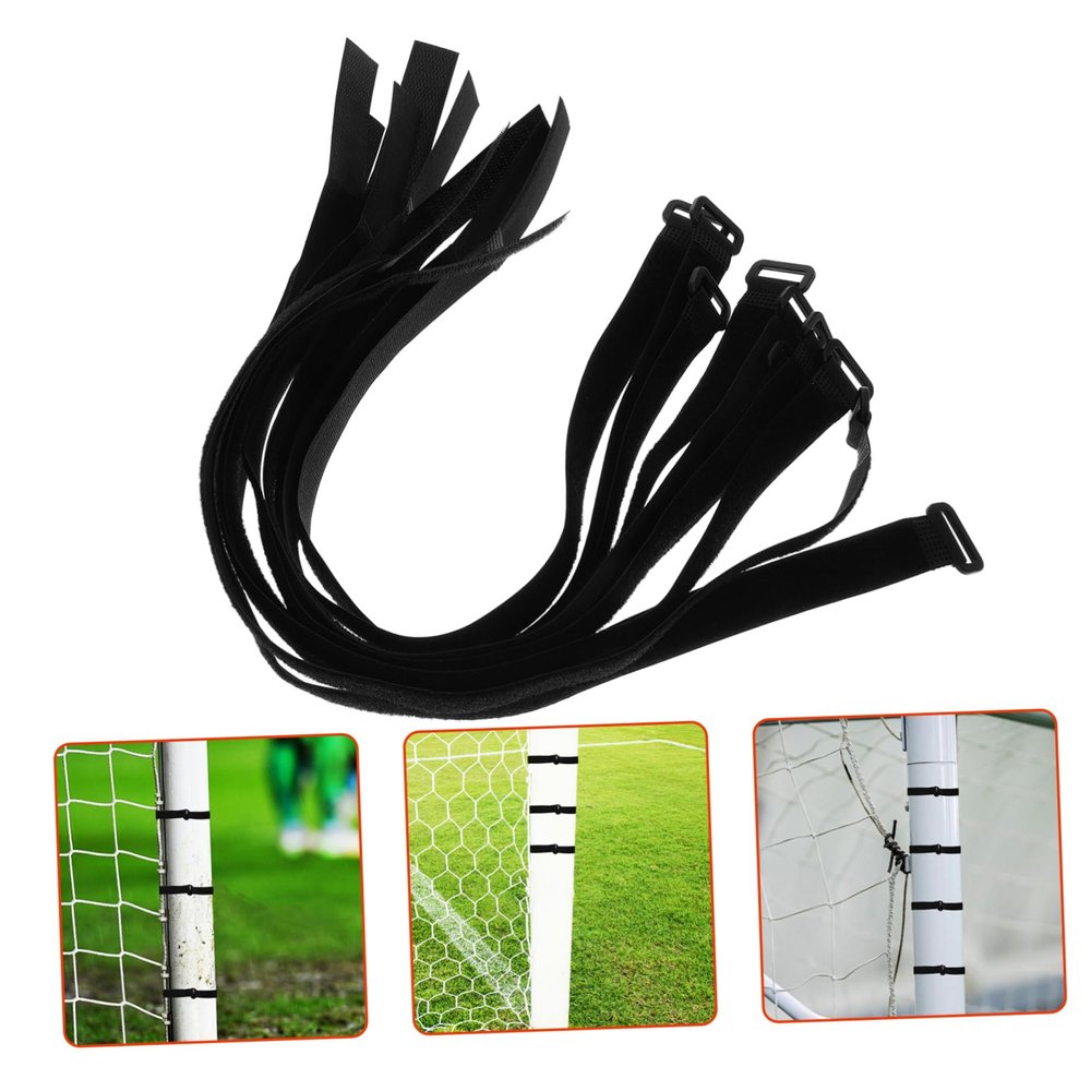 BESPORTBLE 10pcs Hook and Straps for Soccer Goal Net Fixing Tie Strips Easy to Install Strong Adhesion Reusable and Fasteners