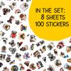 100pcs Pug Stickers - Kawaii Dog Sticker for Adults, Phone Waterproof Decals for Water Bottles Laptop Luggage Computer Scrapbooking Teens Adult Girls Kids Funny Party Birthday Decorations view 2