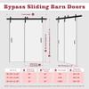 Lakenyon 84" x 84" Bypass Barn Doors, Sliding Barn Door with 6.98FT Sliding Bypass Barn Doors Hardware Kit, Single-Track for Double K-Frame Doors, MDF & DIY Painted, Easy Installation - White view 2