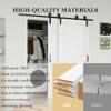 Lakenyon 84" x 84" Bypass Barn Doors, Sliding Barn Door with 6.98FT Sliding Bypass Barn Doors Hardware Kit, Single-Track for Double K-Frame Doors, MDF & DIY Painted, Easy Installation - White view 3