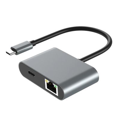 1000Mbps 2 USB Ports Gigabit Ethernet, Type-C to RJ45 Network LAN Adapter for laptops