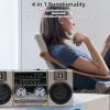 Radios Portable AM FM, Full Band Portable Radio with RGB Bluetooth Speaker, Clear Sound Quality for Garden, Park, Bathroom, Easy Portability (Gold) view 4