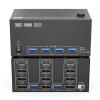 D3LX0Z1 KVM Switch 4 Monitors 2 Computers,USB 3.0 HDMI+DisplayPort Four Monitor KVM for 2 PC Share 4 Display 4USB(204 2H2D) view 1