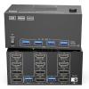 D3LX0Z1 KVM Switch 4 Monitors 2 Computers,USB 3.0 HDMI+DisplayPort Four Monitor KVM for 2 PC Share 4 Display 4USB(204 2H2D) view 2