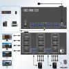 D3LX0Z1 KVM Switch 4 Monitors 2 Computers,USB 3.0 HDMI+DisplayPort Four Monitor KVM for 2 PC Share 4 Display 4USB(204 2H2D) view 3