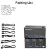 D3LX0Z1 KVM Switch 4 Monitors 2 Computers,USB 3.0 HDMI+DisplayPort Four Monitor KVM for 2 PC Share 4 Display 4USB(204 2H2D) view 4