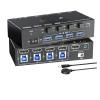 D3LX0Z1 8K HDMI KVM Switch 4 Ports with Audio,USB 3.0 KVM Switcher Box with EDID Emulator for 4 Computers Share Mouse Keyboard Monitor(with EU Plug) view 1