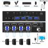 D3LX0Z1 8K HDMI KVM Switch 4 Ports with Audio,USB 3.0 KVM Switcher Box with EDID Emulator for 4 Computers Share Mouse Keyboard Monitor(with EU Plug) view 2