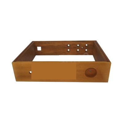 L6AS0F7 430 * 100 * 330mm Golden Teak Wood Frame Aluminum Amplifier Case Preamplifier Chassis Vacuum Tube Amplifier Chassis Shell Box(Model 1)