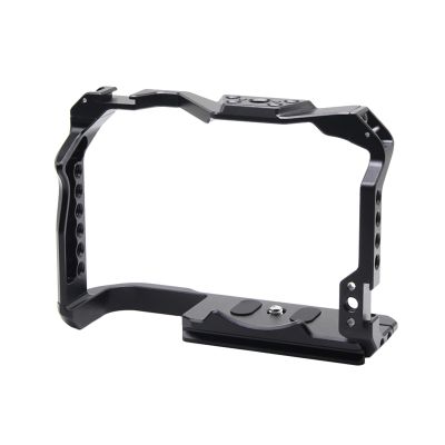 Camera Cage with 1/4 3/8 Threaded Holes Multiple Cold Shoe Mounts for DSLR Cameras Accessory Attachment