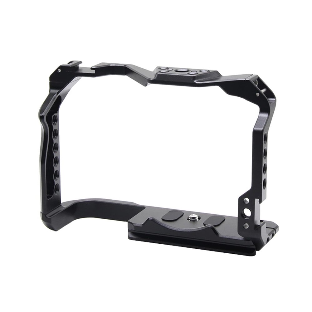 Camera Cage with 1/4 3/8 Threaded Holes Multiple Cold Shoe Mounts for DSLR Cameras Accessory Attachment