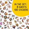 100pcs Beagle Stickers Waterproof Decals for Water Bottles Laptop Luggage Computer Scrapbooking Teens Adults Girls Funny Party Birthday Decorations view 2