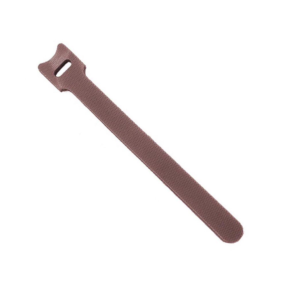 50pcs Releasable Cable Ties Plastics Nylon Hook Loop Wrap Zip Bundle Fastener Straps Detachable T-Type Wire Organizer(Brown,150mm)