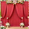 10ft x 15ft Red Wrinkle Free Backdrop Curtains for Parties,Silky Polyester Fabric Wedding Ceiling Drapes, 2 Panels 15ft Photo Back Drop Drapes for Baby Shower Photography Stage Background Cloth view 1