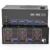 D3LX0Z1 8K Triple Monitor KVM Switch 3 Monitors 2 Computers, 2 Displayport + HDMI USB3.0 KVM Switch with 4 USB 3.0 Port for Keyboard(203DH-3) view 1