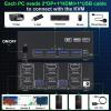 D3LX0Z1 8K Triple Monitor KVM Switch 3 Monitors 2 Computers, 2 Displayport + HDMI USB3.0 KVM Switch with 4 USB 3.0 Port for Keyboard(203DH-3) view 3