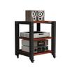 Audio-Video Shelving Audio Stand Roller Speaker Stand Media Assembly Multi-Tier Audio Stand Speaker Stand 2/3/4 Tier (Teak) Media Stands and Component Cabinets (Color : S3) (S2) view 1