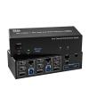 D3LX0Z1 KVM Switch 3 Monitors 2 Computers Share 1000Mbps Ethernet,2 Displayport + HDMI USB3.0 KVM Switch Triple Monitor(EU Plug Adapter) view 1