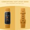 2 Pack Bands for Fitbit Luxe Bands Women Men, Soft Silicone Wristband Replacement Strap for Fitbit Luxe/Luxe Special Edition Fitness Tracker (Coral Red/Yellow, Small) view 2