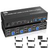 D3LX0Z1 8K USB3.0 KVM Switch 3 Monitors 4 Computers, 2 DisplayPort +1 HDMI Triple Monitor for 4PC with Audio and 3 USB 3.0(US Power Adapter) view 1