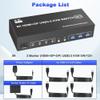 D3LX0Z1 8K USB3.0 KVM Switch 3 Monitors 4 Computers, 2 DisplayPort +1 HDMI Triple Monitor for 4PC with Audio and 3 USB 3.0(US Power Adapter) view 2