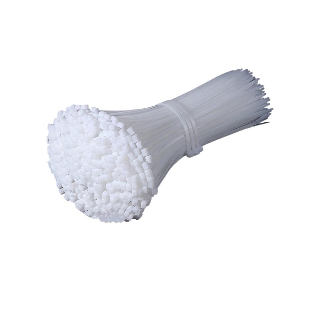 100PCS Nylon Cable Ties Self-Locking Cord Ties Straps Adjustable Cables Fastening Plastic Clamp Heat Wire Zip Tie(White,3x100mm)