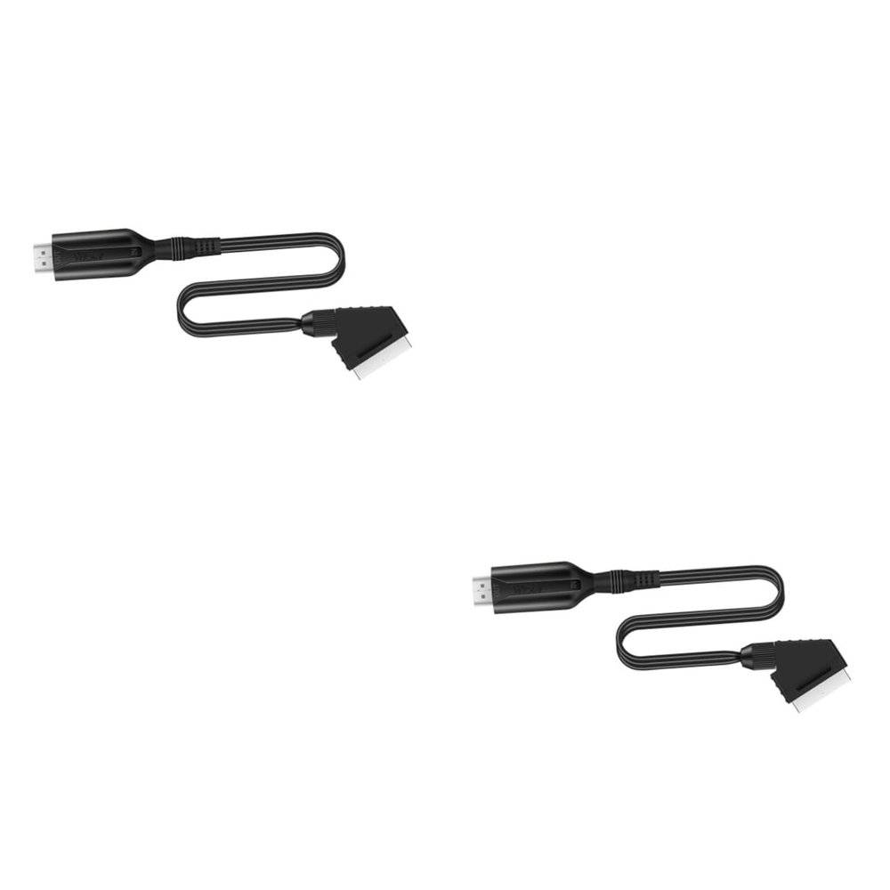 Angoily 2pcs Scart to Video Converter Cable Audio Video Scaler Scart Cord for Standard Definition Signal Conversion