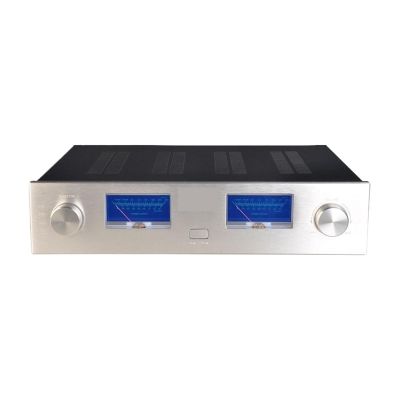 L6AS0F7 430 * 340 * 95mm All-Aluminum Power Amplifier Case Preamplifier Case VU Meter Combined Chassis Power Amplifier Chassis(Silver)