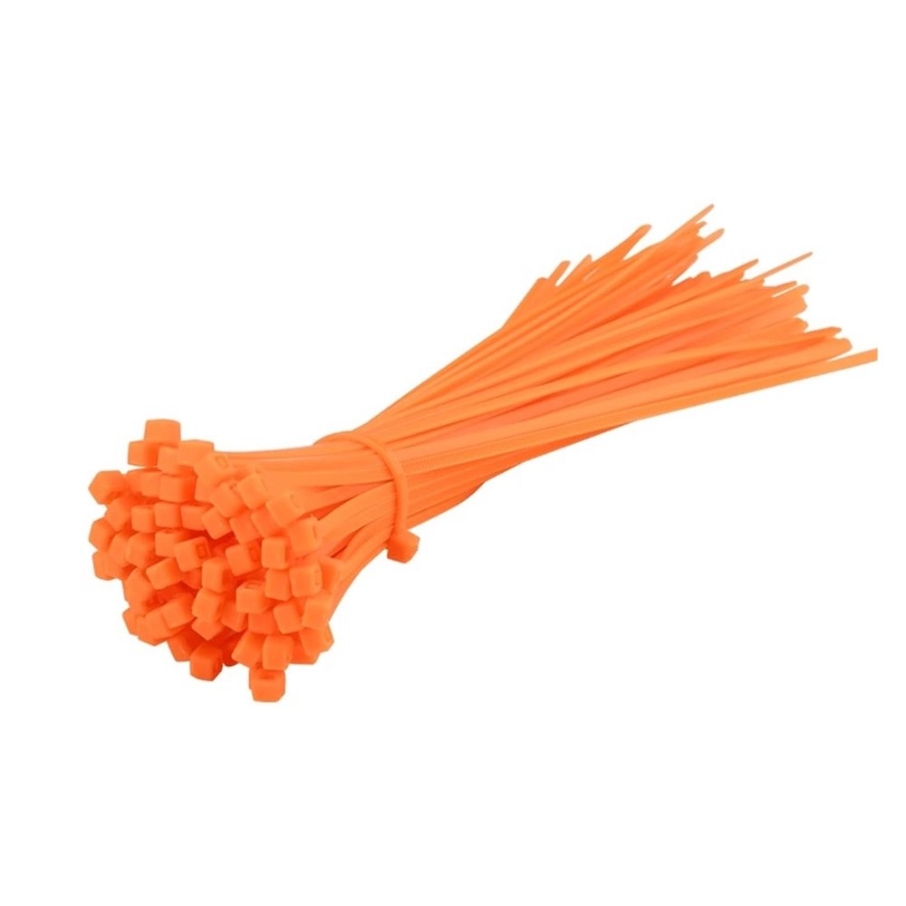 100pcs Self Locking Nylon Cable Ties Plastic Zip Wire Binding Wrap Straps DIY Cable Fasten Organiser Multicolour(Orange,3x150mm)