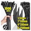 200PCS Nylon Cable Clamp Self-Locking Cable Ties Adjustable Wire Zip Tie Home Office Plastic Fastening Loop Strap(Black,4x200mm) view 3
