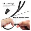 200PCS Nylon Cable Clamp Self-Locking Cable Ties Adjustable Wire Zip Tie Home Office Plastic Fastening Loop Strap(Black,4x200mm) view 4