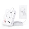 DEPOW 2 Prong to 3 Prong Adapter Power Strip - 6 Outlets & 4 USB Ports (2 USB-C), 1050J Two Prong Surge Protector, 5FT Extension Cord, Wall Mount - Ideal for Old Houses Non-Grounded Outlets view 1