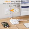 DEPOW 2 Prong to 3 Prong Adapter Power Strip - 6 Outlets & 4 USB Ports (2 USB-C), 1050J Two Prong Surge Protector, 5FT Extension Cord, Wall Mount - Ideal for Old Houses Non-Grounded Outlets view 2
