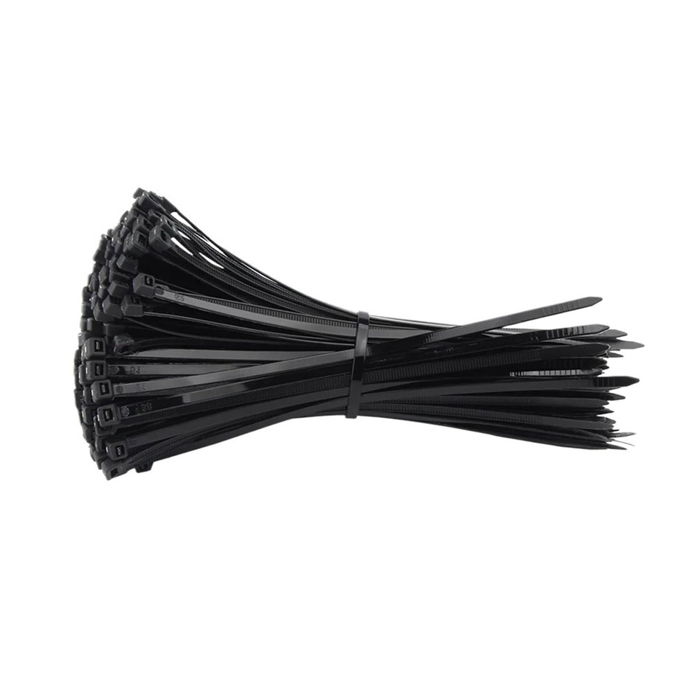 100PCS Self-Locking Plastic Nylon Cable Tie Black Cable Tie Fastening Ring Industrial Cable Tie(5X300mm)