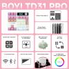 ZMX X BOYI TD31Pro Mechanical Numpad,Hot Swap Wireless BT5.0/2.4GHz/Type-C Wired Numeric Keypad with Screen&Knob,30Keys PBT Keycaps RGB Gaming Macro Number Pad for PC Laptop (Pink Cherry Blossom) view 2