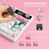 ZMX X BOYI TD31Pro Mechanical Numpad,Hot Swap Wireless BT5.0/2.4GHz/Type-C Wired Numeric Keypad with Screen&Knob,30Keys PBT Keycaps RGB Gaming Macro Number Pad for PC Laptop (Pink Cherry Blossom) view 4