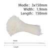 100Pcs Plastic Nylon Cable Ties Self-Locking Cord Straps Adjustable Fastening Loop Home Office Wire Zip Garden(White,3x150mm) view 2