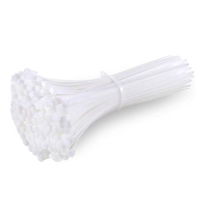 100PCS/bag Self-Locking Plastic Nylon Cable Tie Organizer Loop Winding Zip Cable Tie White Black Kabelbinder Set Industria(White,2.8X145mm)