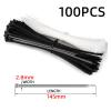 100PCS/bag Self-Locking Plastic Nylon Cable Tie Organizer Loop Winding Zip Cable Tie White Black Kabelbinder Set Industria(White,2.8X145mm) view 2