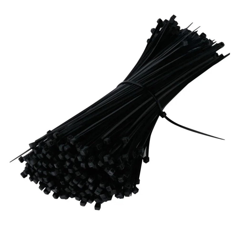 100pcs Plastic Anchor Cable Tie with Self-Locking Nylon Buckle to Fix The Tie Wire in Black White Color(Black,5X450mm)