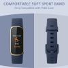 2 Pack Bands for Fitbit Luxe Bands Women Men, Soft Silicone Wristband Replacement Strap for Fitbit Luxe/Luxe Special Edition Fitness Tracker (Black/Navy Blue, Large) view 2