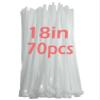 200lb Zip Ties Heavy Duty 18 Inch 70pcs, Large White Cable Tie, Thick Heat Resistant Zipties, Big Wide Clear Wire Ties, Industrial Tie Wraps for Outdoor Use view 1