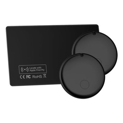 JTD Mini Trackers & Wallet Tracker Card, Find My Smart Wallet Card Rechargeable, IP68 Waterproof, Compatible with Apple (iOS Only), Luggage Label Item Locator (2tags1card)