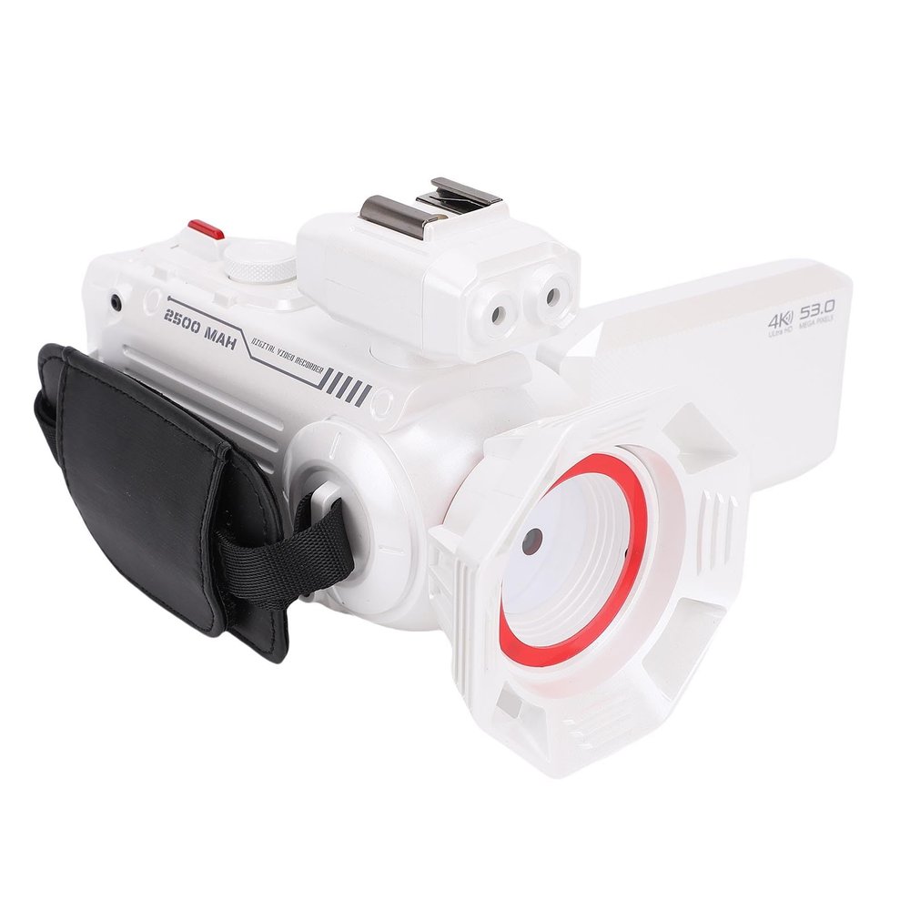 ASHATA 53MP 4K Digital Camera Camcorder for Photography & Vlogging, 3 Inch Display, Autofocus, 50X Digital Zoom, WiFi Vlogging Video Camera Recorder, MOV JPG Format (White)