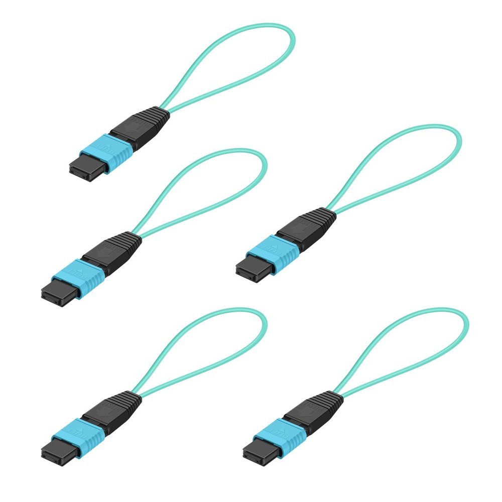 lidkew MPO/UPC OM3 12 Core Fiber Multimode Loopback Adapter for 10G/40G/100G Fiber Optic Testing Connector,High-Speed Network Communication(5 Pack)