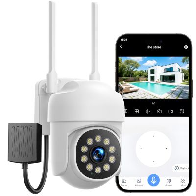 Camcamp Wireless Security Camera System, Motion Detection, Audible and Visual Alarms and Full Color Night Vision. Plug-in Power Supply, 7/24 Hour Camera System (1-Pcs Without NVR Systems)